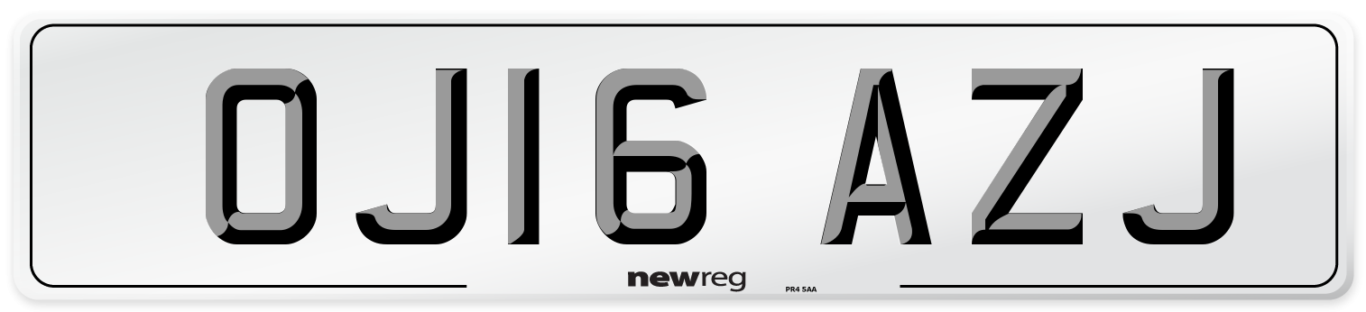 OJ16 AZJ Number Plate from New Reg
